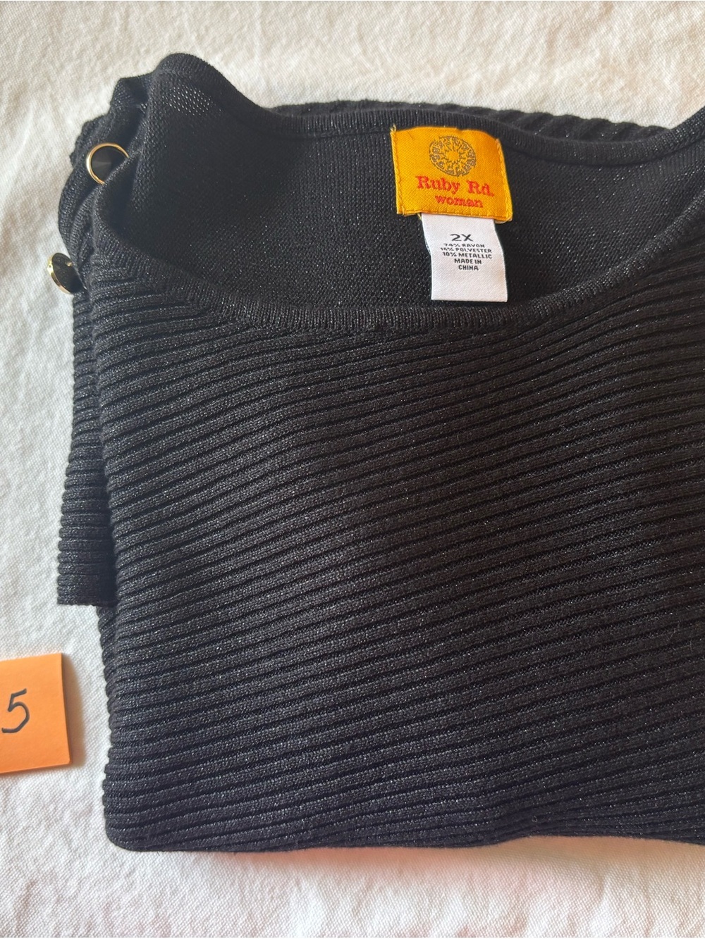 Ruby Rd. Black Long Sleeve Button-Shoulder Tunic - Picture 6 of 6